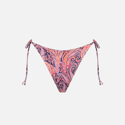 Mc2 Saint Barth Woman Swim Briefs With Liberty Print Liberty Special Edition In Orange