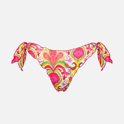 Mc2 Saint Barth Woman Swim Briefs With Ikat Print In Pink