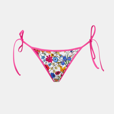 Mc2 Saint Barth Woman Swim Briefs With Flower Print In White