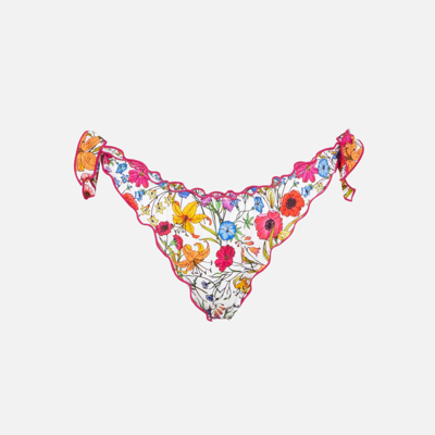 Mc2 Saint Barth Woman Swim Briefs With Flower Print In Multicolor