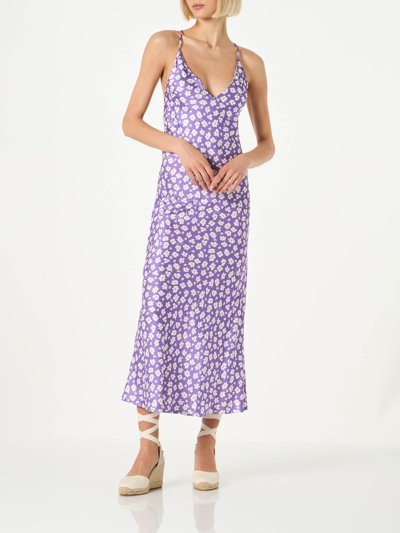 Mc2 Saint Barth Woman Slip Dress With Daisy Print In Pink