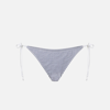 Mc2 Saint Barth Woman Seersucker Swim Briefs With Striped Print In Blue