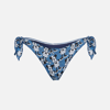 Mc2 Saint Barth Woman Ruffled Cheeky Swim Briefs With Minnie Print ©disney Special Edition In Blue