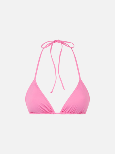 Mc2 Saint Barth Woman Pink Crinkle Triangle Top Swimsuit