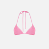 Mc2 Saint Barth Woman Pink Crinkle Triangle Top Swimsuit In Pink