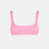Mc2 Saint Barth Woman Pink Crinkle Bralette Top Swimsuit In Pink
