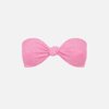 Mc2 Saint Barth Woman Pink Crinkle Bandeau Top Swimsuit With Knot In Pink
