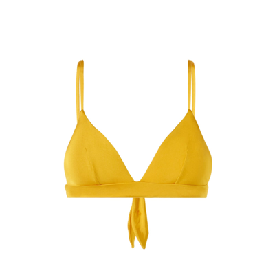 Mc2 Saint Barth Ribbed Mustard Triangle In Yellow