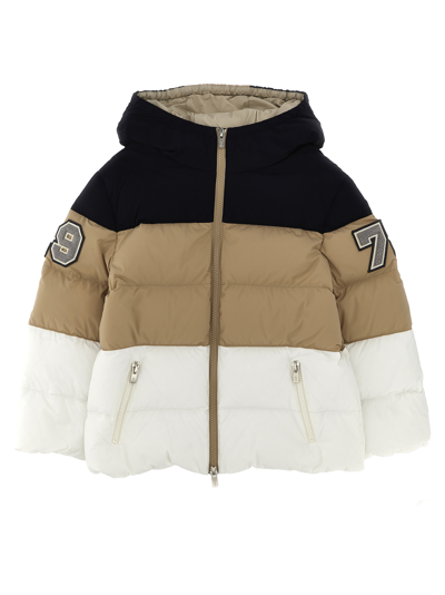 Brunello Cucinelli Kids' Patches Down Jacket In Multicolor