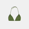 Mc2 Saint Barth Woman Military Green Triangle Top In Green