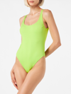 Shop Mc2 Saint Barth Woman Lime One Piece Swimsuit In Green