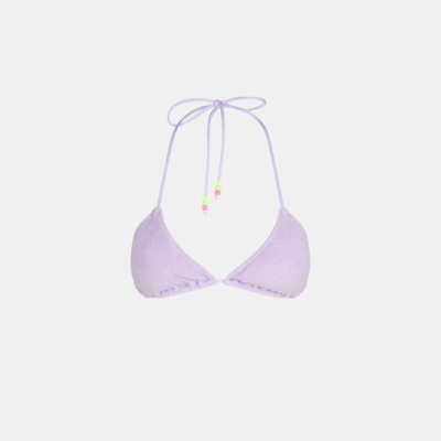 Mc2 Saint Barth Woman Lilac Triangle Top Swimsuit In Pink