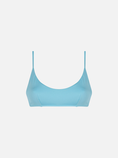 Mc2 Saint Barth Woman Light Blue Bralette Swimsuit In Sky