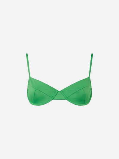 Mc2 Saint Barth Woman Green Underwired Bralette Swimsuit