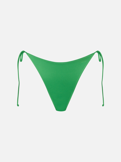 MC2 SAINT BARTH WOMAN GREEN SWIM BRIEFS WITH SIDE LACES