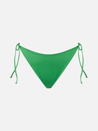 Mc2 Saint Barth Woman Green Swim Briefs With Side Laces