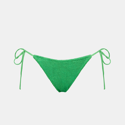 Mc2 Saint Barth Woman Green Crinkle Cheeky Swim Briefs