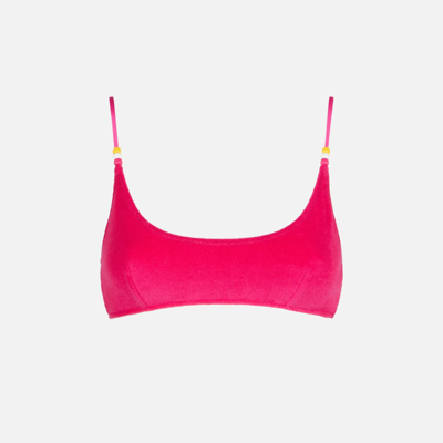 Mc2 Saint Barth Woman Orange Terry Bralette Swimsuit In Pink