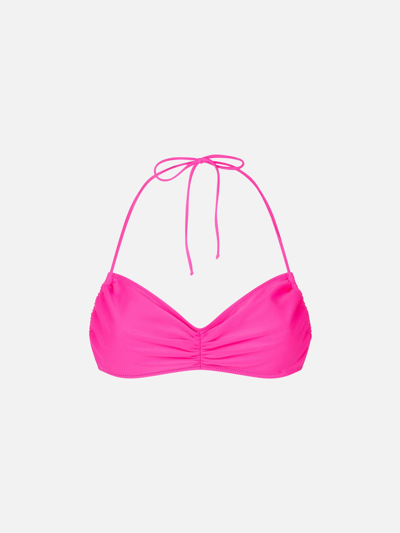 Mc2 Saint Barth Woman Fuchsia Bandeau Top Swimsuit In Pink