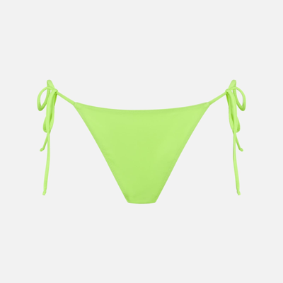 Mc2 Saint Barth Woman Fluo Yellow Swim Briefs With Side Laces