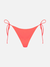 Mc2 Saint Barth Woman Fluo Red Swim Briefs With Side Laces In Fluo
