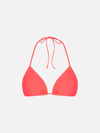 Mc2 Saint Barth Woman Fluo Red Triangle Top Swimsuit In Fluo