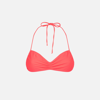 Mc2 Saint Barth Woman Fluo Red Bandeau Top Swimsuit In Fluo