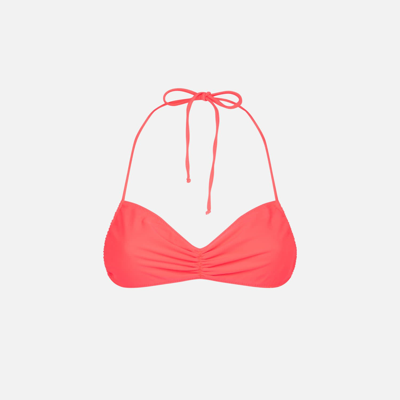 Mc2 Saint Barth Woman Fluo Red Bandeau Top Swimsuit
