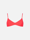 Mc2 Saint Barth Red Ribbed Bralette In Fluo