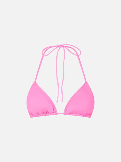 MC2 SAINT BARTH WOMAN FLUO PINK TRIANGLE TOP SWIMSUIT