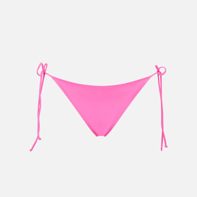 Mc2 Saint Barth Woman Fluo Pink Swim Briefs With Side Laces