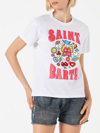 Mc2 Saint Barth Women`s Cotton T-shirt With Saint Barth Print In White