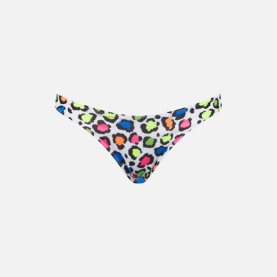 Mc2 Saint Barth Woman Cheeky Swim Briefs With Multicolor Animalier Print