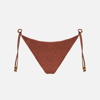 Mc2 Saint Barth Marielle Crinkle Nylon Bikini Slip In Brown