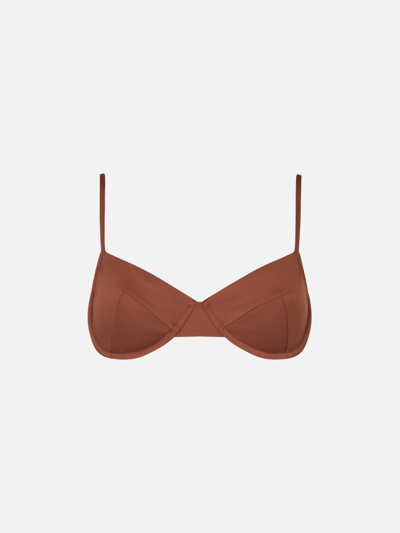 Mc2 Saint Barth Woman Brown Underwired Bralette Swimsuit