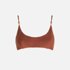 MC2 SAINT BARTH WOMAN BROWN TERRY BRALETTE SWIMSUIT WITH CHARMS