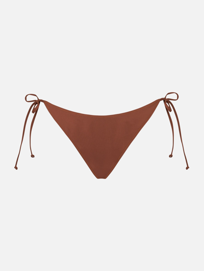 Mc2 Saint Barth Woman Brown Terry Swim Briefs With Charms