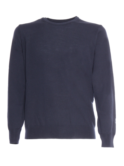 Kangra Plain Knit Sweater In Blue