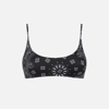 Mc2 Saint Barth Woman Black Bralette Swimsuit With Bandanna Pattern In Black