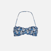 Mc2 Saint Barth Woman Bandeau Top Swimsuit With Minnie Print ©disney Special Edition In Blue