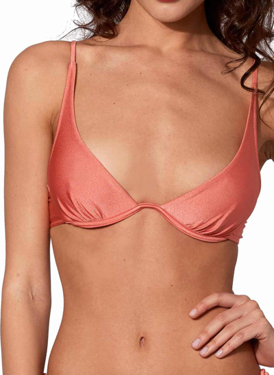 Mc2 Saint Barth Shiny Peach Triangle In Pink