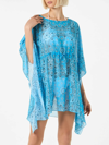 Mc2 Saint Barth Turquoise Bandanna Print Caftan In Sky