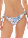 Mc2 Saint Barth Woman Swim Briefs With Toile De Jouy Print In Blue