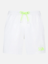 Mc2 Saint Barth Man White Comfort Swim Shorts In White