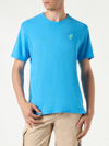Mc2 Saint Barth Man Light-blue Cotton T-shirt In Sky