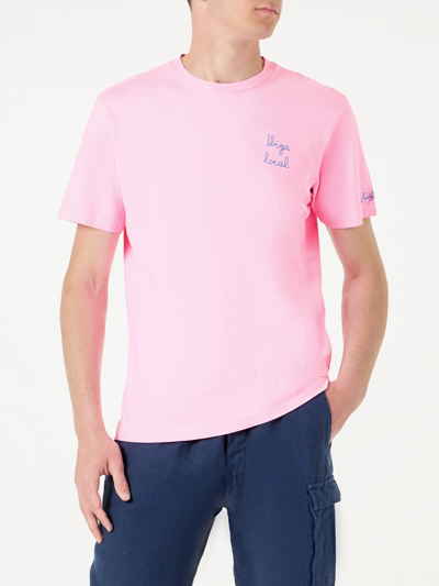 Mc2 Saint Barth Man T-shirt With Ibiza Local Embroidery In Fluo