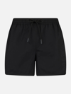 Mc2 Saint Barth Man Swim Shorts With Side Logo And Contrast In Black
