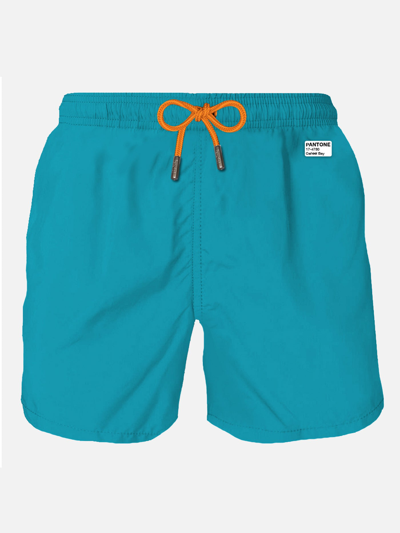 Mc2 Saint Barth Man Petroleum Swim Shorts Pantone Special Edition In Green