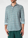 MC2 SAINT BARTH MAN MUSLIN COTTON SIKELIA SHIRT WITH PALMS PRINT