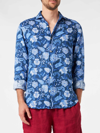 MC2 SAINT BARTH MAN LINEN PAMPLONA SHIRT WITH FLOWER PRINT